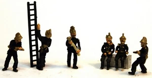 6 Victorian Edwardian Firemen F134b UNPAINTED OO Scale Langley Model Kit Figures - Picture 1 of 5