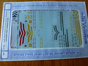 Microscale Decal HO #87-801 Calif. Short Lines 70 Ton Locos - Modesto & Empire - Picture 1 of 1