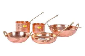 Pure Copper Cookware Set 10 Piece Set with Serving Spoon - Picture 1 of 3