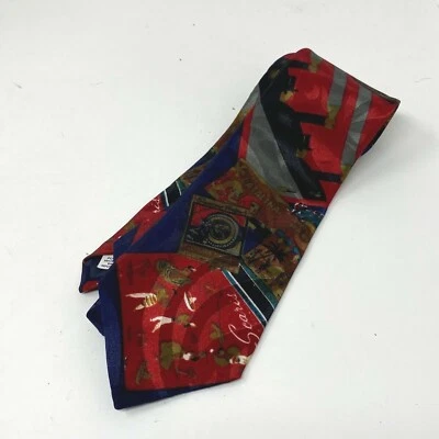 Corbata Bugle Boy Para Hombre Azul Rojo Estampado Novedad Poliéster Hecha en EE. UU. De Colección Foto 1 de 4