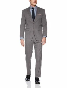 Giorgio Fiorelli Men's Portly Fit Single Breasted Two-Piece Solid Suit Set - Picture 1 of 18