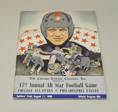 11 de agosto de 1950 College All-Stars vs. Philadelphia Eagles programa de fútbol ¡bonito! Foto 1 de 4