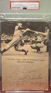JOE DIMAGGIO Firmato "Auguri" Autografo Di Maggio Menu Slab PSA. 🔥 Auto - Foto 1 di 5