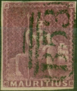 Mauritius 1862 (1d) Dull Magenta Re-issued SG29a Good Used - Picture 1 of 1