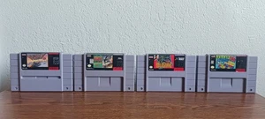 4 SNES Games- F-Zero, Jungle Strike, Wild Snake & Tetris Attack- All Tested - Picture 1 of 14