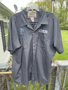 West Coast Choppers Button Up Work Shirt Mechanic Biker Work Wear 2XL Gray WCC - Picture 1 of 5