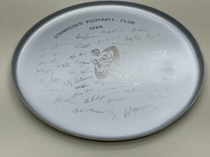 RARE VTG 1969 Calgary Stampeders CFL Football Club Booster Signed Gift Plate EX - Bild 1 von 5