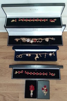 Jewellery Danbury Mint Brooks & Bentley Job Lot Charm Bracelet Pet Rose Necklace - Image 1 of 4