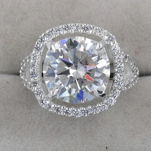 RARE 7.35 Ct White Diamond Ring- Great Shine & Luster -VIDEO - Picture 1 of 12