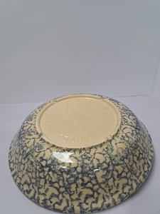 VTG Robinson Ransbottom 12" Pasta Bowl Blue Spongeware RRP Co Roseville OH USA - Picture 1 of 12