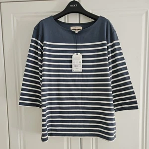 Seasalt Sailor Top Size 16 Falmouth Breton Nickel Chalk 100% Organic Cotton BNWT - Picture 1 of 6