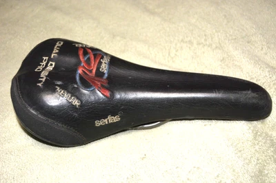 Serfas Dual Density Pro Arc Saddle 134mm Wide 90s/2000s Vintage Leather Stitched - Image 1 of 4