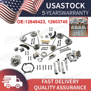 Engine Timing Chain Water Pump w/ Gasket Kit For GMC Chevrolet Buick V6 3.0/3.6L - Picture 1 of 10