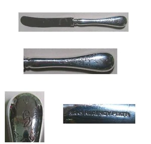 QUEEN MARY 1940 BUTTER SPREADER Hollow Handle "G" BIRKS REGENCY PLATE - Picture 1 of 1
