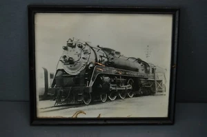 Locomotora de vapor enmarcada Pocono Mt Route 4-6-4 original en blanco y negro - Imagen 1 de 5