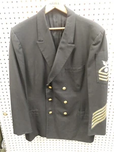 Vintage Vietnam War USN Wool Dress Blue Jacket 46L CPO Chief Electrician's Mate - Picture 1 of 6