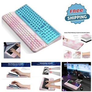 Memory Foam Ergonomic Keyboard Riser with Comfortable Wrist Support - Pink - Picture 1 of 9
