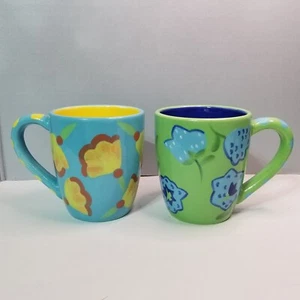 Kimberly Hodges Garden Hallmark Yellow & Blue Mug set of 2, 12oz's - Picture 1 of 7