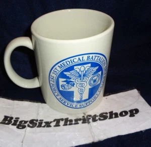 1er Batallón Médico FMF 1a Fuerza Servicio Grupo de Apoyo FSSG TAZA DE CAFÉ - Imagen 1 de 2