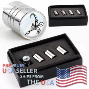 SCORPION Valve Caps Kit Venom Logo Range Rims Dust Stem Wheels Air Car Tires USA - Bild 1 von 3