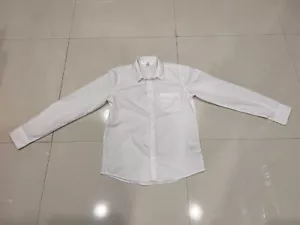 Boys Kids H&M Solid White Long Sleeve Button Down Cotton Shirt Size 14 - Picture 1 of 6
