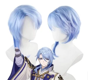 Genshin Impact KAMISATO AYATO Game Manga Cosplay Perücke Wig L.45cm   - Picture 1 of 7