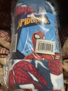 Marvel Spiderman Fleece Blanket Throw 46 X 60” Soft Plush New Marvels - Picture 1 of 2