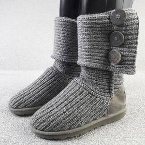 UGG Damen Stiefel UK 3,5 EUR 36 Grau 5819 Classic Cardy Pullover Strick Ladies - Bild 1 von 7