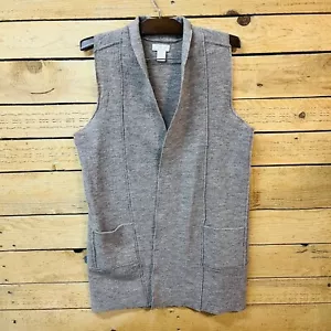 Cárdigan St Tropez West Grande Marrón Tostado Lana Merino Lagenlook Suéter Sin Mangas - Imagen 1 de 9