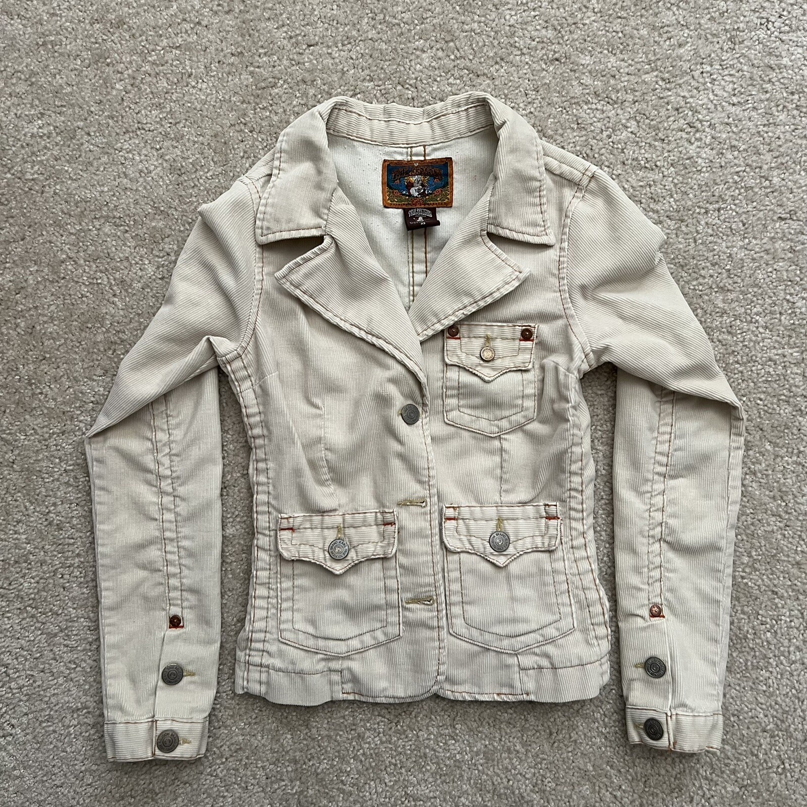 Corduroy Jacket Blazer Cream 