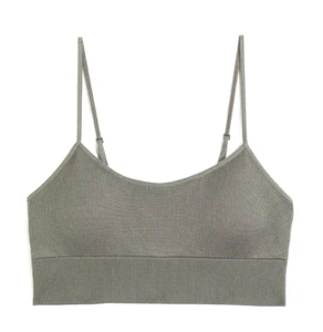 H&M Women's Seamless Bralette, Dark Khaki Green / Rust Red, Size Small-NEW - Picture 1 of 14