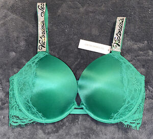 Victoria’s Secret Bra Very Sexy Size 36B Color   Green With  Rhinestones 💚