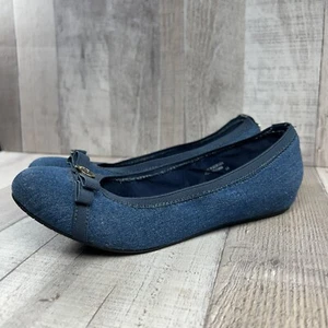 Michael Kors Girls' Big Kids Youth Flat Shoes Denim Ballet Slip On Blue Size 4 - Picture 1 of 15