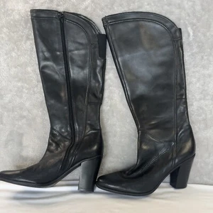 Coach and Four Padema Black Genuine Leather Knee High Boot Size 9.5 - Picture 1 of 7