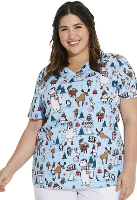 Blusa Médica Wild About Winter Dickies EDS Cuello en V DK616 WAWT Foto 1 de 4