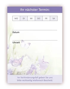 24 x Premium Wellness Terminblöcke je 50 Terminzettel Blumen Schmetterlinge - Bild 1 von 1
