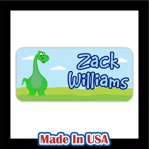 42 Personalized Dinosaur Waterproof Name Labels Stickers Kids School Shoes Hat - Picture 1 of 3