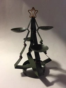 Metal Christmas tree votive candle holder 12 1/4" x 9" Papel giftware 4 holders - Picture 1 of 7