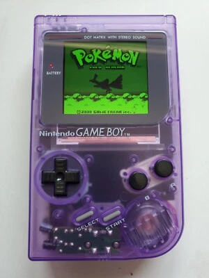 Nintendo DMG-01 GameBoy roxo claro modificado com IPS v4 tela LCD retroiluminada Game Boy - Imagem 1 de 4