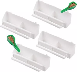 4 Pack Bird Feeder for Cage Food Bowl Parakeet Water white - Picture 1 of 7