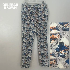 Pantalón Orlebar Marrón Cordón 34" Cintura 32" Entrepierna Suavemente Usado 100% Algodón - Imagen 1 de 6