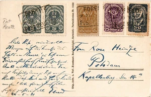 Tarjeta postal Austria 1921 del Hotel Forelle Plansee a Potsdam (1714) - Imagen 1 de 2