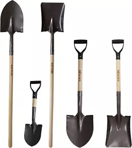 Shovel Set Garden Digging Shovels Combo Square Flat Roud Point Shovel - Picture 1 of 9