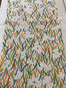 @@Vintage Japanese kimono silk fabric/ smooth crepe, white base, peony AP77 - Picture 1 of 8