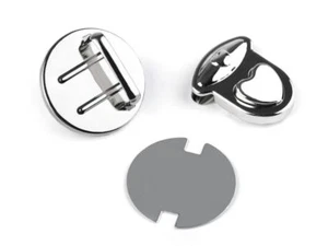 2 Steckschloss Mappenschloss TASCHENVERSCHLUSS 30x32 mm Herz silber - Bild 1 von 2