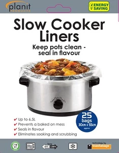 Slow cooker Liners -keep slow cookers & crock pots clean- Great Value Pack of 25 - Picture 1 of 2