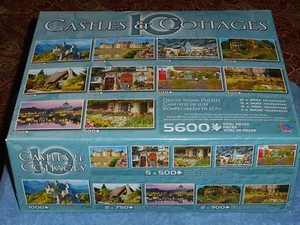 SURE LOX 10 CASTLES & COTTAGES Jigsaw Puzzles Box Set 5600 Pieces Carry Case Nos - Picture 1 of 11
