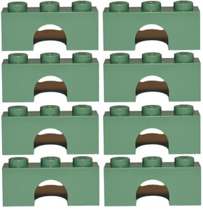 LEGO ARCH SMALL 1x3 8 pieces SAND GREEN window wall castle harry potter 4490 - Picture 1 of 4