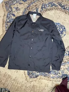 LRG Coach Jacket Size Medium Black Button Front Skate Jacket Lifted Research - Picture 1 of 11