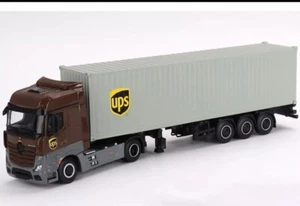 MERCEDES-BENZ ACTROS W/40' CONTAINER "UPS EUROPE" 1/64 MODEL MINI GT MGT00705 - Picture 1 of 1